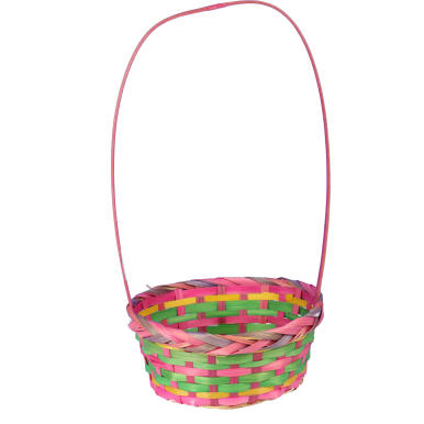 Koszyk Wielkanocny do Święcenia Pokarm&oacute;w i Dekoracji R&oacute;żowo-Zielony 23 cm