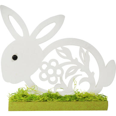 Zajączek wielkanocny leżący z pianki figurka stojąca biały