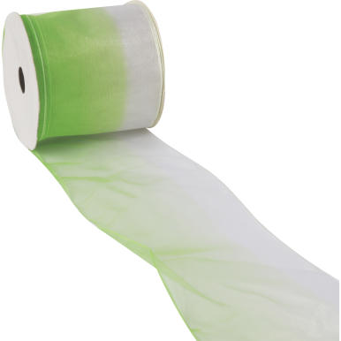 Wstążka Dekoracyjna Zielono-Biała na Szpuli - Wiosenne i Wielkanocne Ozdoby