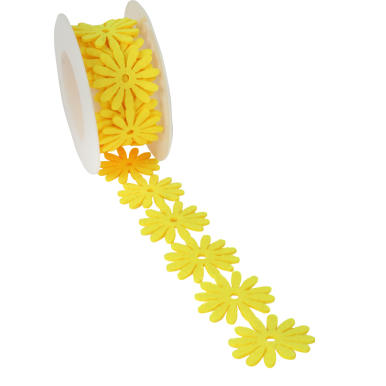 Wstążka Dekorowana Gipiura Kwiaty Filcowe na szpuli