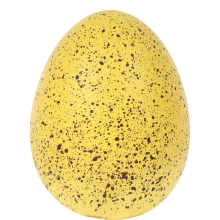 Ceramiczne Jajko Wielkanocne w Żółtym Kolorze z Czarnymi Kropkami, 13 cm