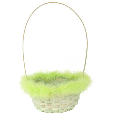 Koszyk wielkanocny do święconki w kolorze zielonym 21x17x35 cm