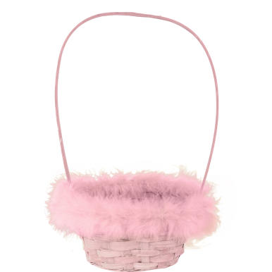 KOSZYK NA ŚWIĘCONKĘ Z PIÓRKAMI RÓŻOW