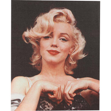 Obraz Marilyn Monroe na czarnym tle płótno 26cm x 20cm