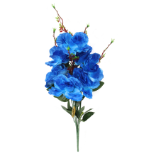 Bukiet Sztucznych Róż w Kolorze Niebieskim, 7 Sztuk, Wysokość 60 cm