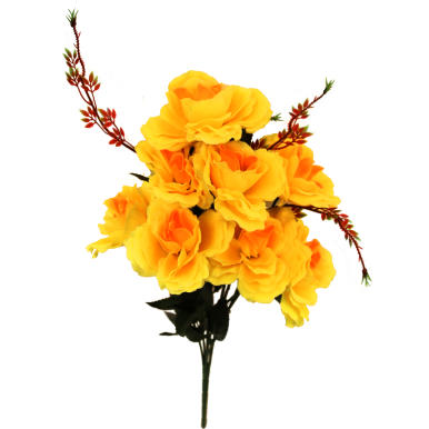 BUKIET 7 RÓŻ KWIAT SZTUCZNY ŻÓŁTE 70 CM