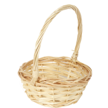 Koszyk Wielkanocny Naturalny na Święconkę lub Dekorację Wiosenną, fi16 cm, Wysokość 20 cm
