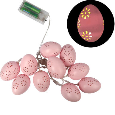 Dekoracyjne Różowe Lampki LED w Kształcie Jajek Wielkanocnych