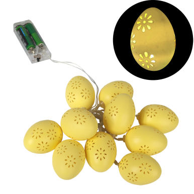 Lampki wielkanocne girlanda świetlna led żółte jajka 10 szt