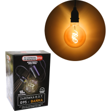 Żarówka solarna LED BAŃKA z autonomicznym ładowaniem, ciepła barwa, 9.5x13.5 cm