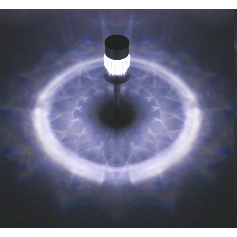 Słupkowa Lampa Ogrodowa Solarna Kalejdoskop ze Stali Nierdzewnej