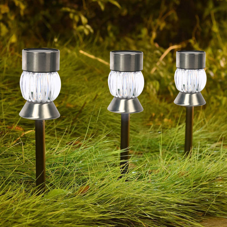 Słupkowa Lampa Ogrodowa Solarna Kalejdoskop ze Stali Nierdzewnej
