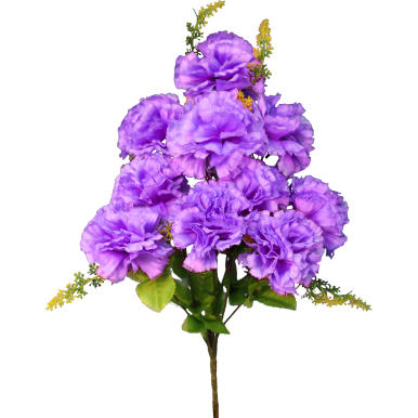 Sztuczny bukiet 10 goździków w kolorze fioletowym