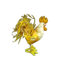 Żółty Kogut z Sizalu - Stojący, Wielkość 30x28cm