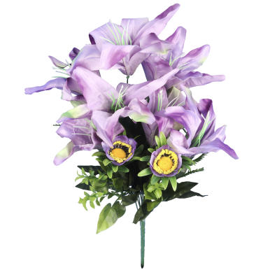 BUKIET 9 JESIENNYCH LILII Z PĄKAMI FIOLETOWY