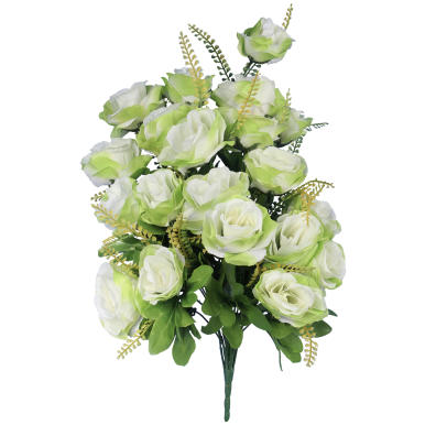 Bukiet Sztucznych Róż w Kolorze Zielonym - 20 Sztuk