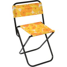 Turystyczne Składane Krzesło w Żółte Kwiaty z Prostym Mechanizmem Otwierania