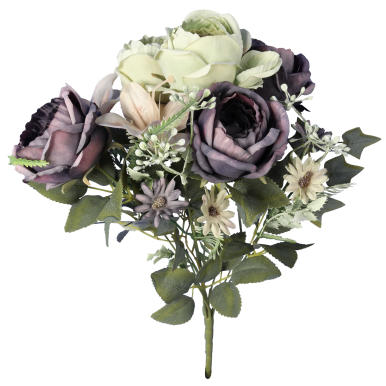 Bukiet 8 kwiat&oacute;w sztucznych mix r&oacute;ża i lilia zielony