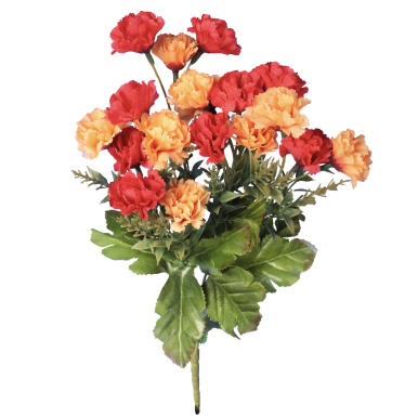 BUKIECIEK DROBNYCH GOŹDZIKÓW W KOLORZE CZERWONO-POMARAŃCZOWYM