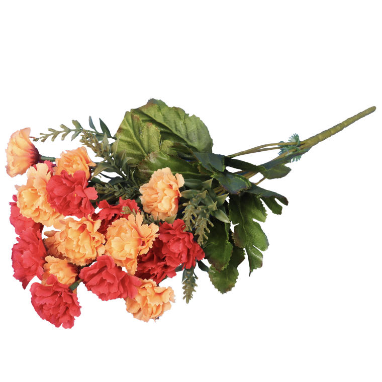 BUKIECIEK DROBNYCH GOŹDZIKÓW W KOLORZE CZERWONO-POMARAŃCZOWYM