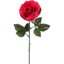 Sztuczna róża z pąkiem w kolorze ciemno-różowym 68 cm