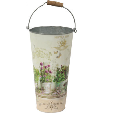 Ocynkowana Osłonka Dekoracyjna w Stylu Prowansalskim z Motywem Kwiatowym Beterflay