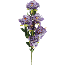 Sztuczna Gałązka Fioletowych Kwiatów - 6 Sztuk, Realistyczne Wykończenie, 66 cm