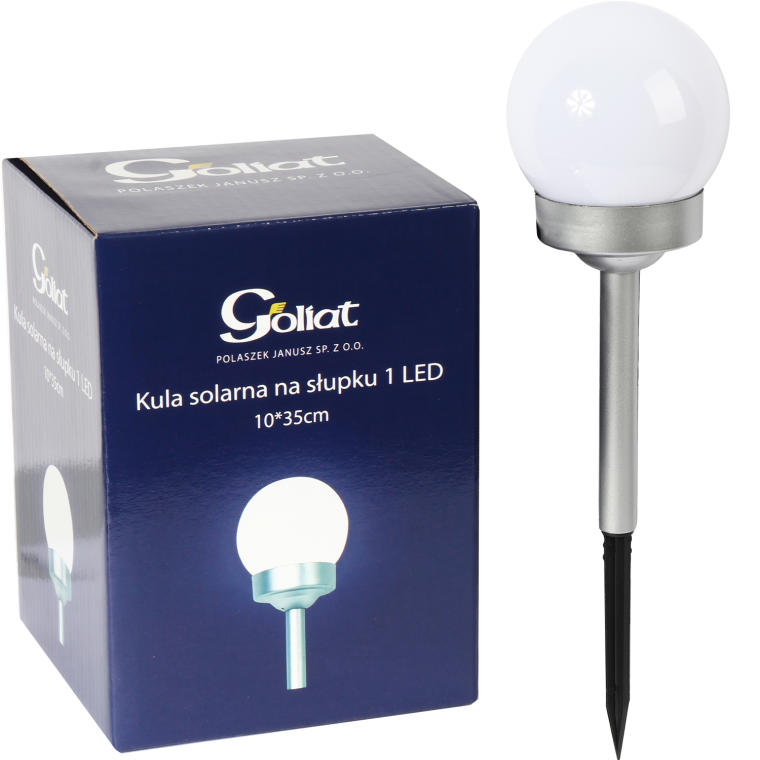 Zestaw 10 Srebrnych Lamp Słupkowych z Solarnym Zasilaniem i Czujnikiem Zmierzchu
