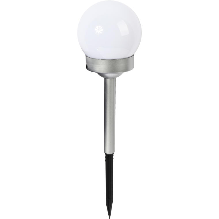 Zestaw 10 Srebrnych Lamp Słupkowych z Solarnym Zasilaniem i Czujnikiem Zmierzchu