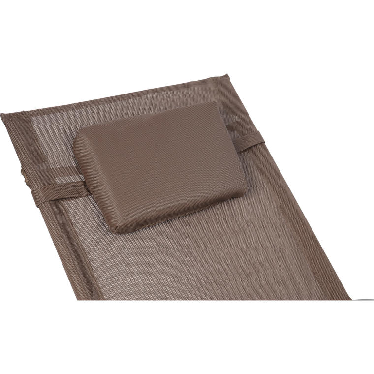 Leżak ogrodowy kompaktowy, bujany, brązowy z poduchą regulowaną