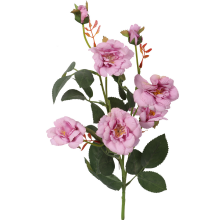 Gałązka 5 róż z pąkami fioletowa