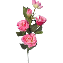 Gałązka z Różowymi Sztucznymi Kwiatami Eustoma o Wysokości 70 cm