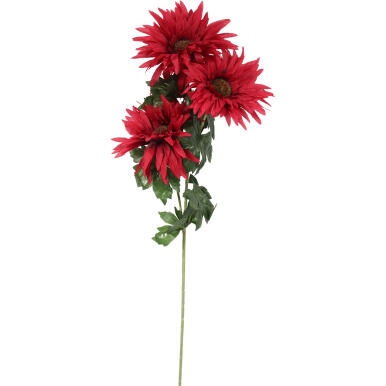 Gałązka z 3 Sztucznymi Gerberami Czerwonymi Wysokogatunkowe 80 cm