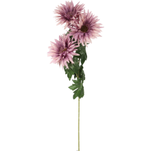 Sztuczna gałązka z trzema fioletowymi gerberami - dekoracja o wysokości 80 cm