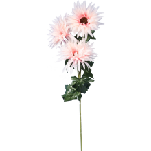 Sztuczna Gałązka z 3 Gerberami w Jasnym Różu, Realistyczna, Wysokość 80 cm