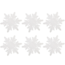 Komplet 6 Białych Zawieszek w Kształcie Śnieżynek 14 cm