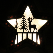 Dekoracja świetlna ZAWIESZKA drewniana gwiazda 11 cm