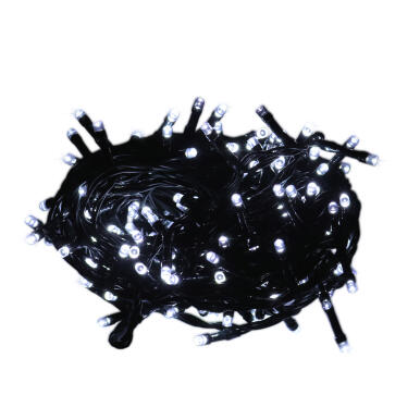 Lampki Choinkowe Zewnętrzne 200 LED z Efektem Flash i Dodatkowym Gniazdem, Białe, Zasilanie Sieciowe, Przepalenie Jednej Diod nie Wygasza Zestawu