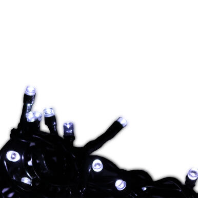 Białe Lampki Choinkowe Zewnętrzne 50 LED z Efektem Flash i Zasilaniem Sieciowym 230V