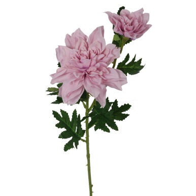 Sztuczna Gałązka z Dwoma Daliami w Kolorze Wrzosowym - 66 cm