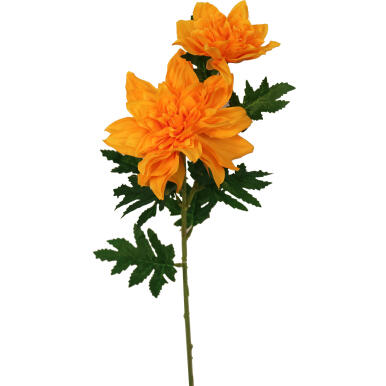 Sztuczna gałązka z dwoma pomarańczowymi daliami wysokiej jakości, 66 cm
