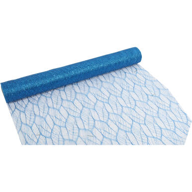 ORGANZA GRANATOWA Z NADRUKIEM  BROKATOWYM 0,50 x 10 m