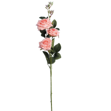 Gałązka z Trzema Sztucznymi Różami w Kolorze Ciemno Łososiowym o Wysokości 82 cm