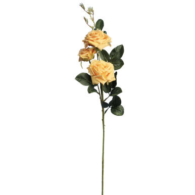 Sztuczna Gałązka z Trzema Ż&oacute;łtymi R&oacute;żami - Dekoracja Wnętrz