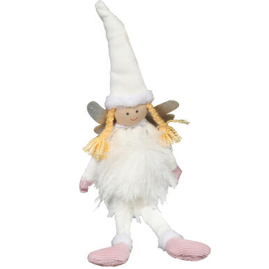 ELF DZIEWCZYNKA ZE SREBRNYMI SKRZYDŁAMI 40CM