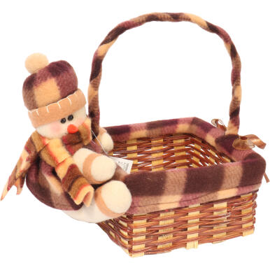 KOSZYK ŚWIĄTECZNY Z BAŁWANEM 20 CM