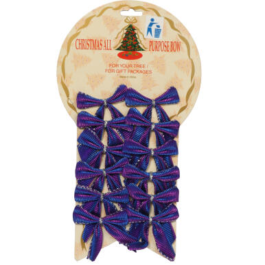 Komplet 12 Niebiesko-Fioletowych Kokardek