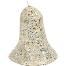 Dzwon dekoracyjny z sizalu z srebrnym brokatem - 25x30cm