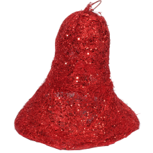 Dzwon z sizalu czerwony z  brokatem 27cm