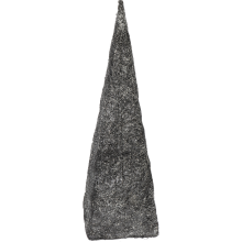 Czarno-Srebrna Choinka Stożek z Sizalu 80cm - Dekoracja Świąteczna